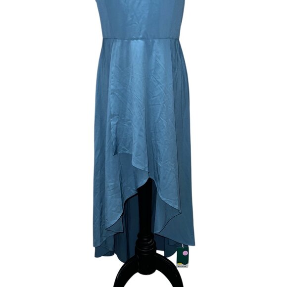 Halara Breezeful Strappy Backless Shirred Midi Assymetriacal Hem Dress Sz XL Blu - Picture 7 of 16